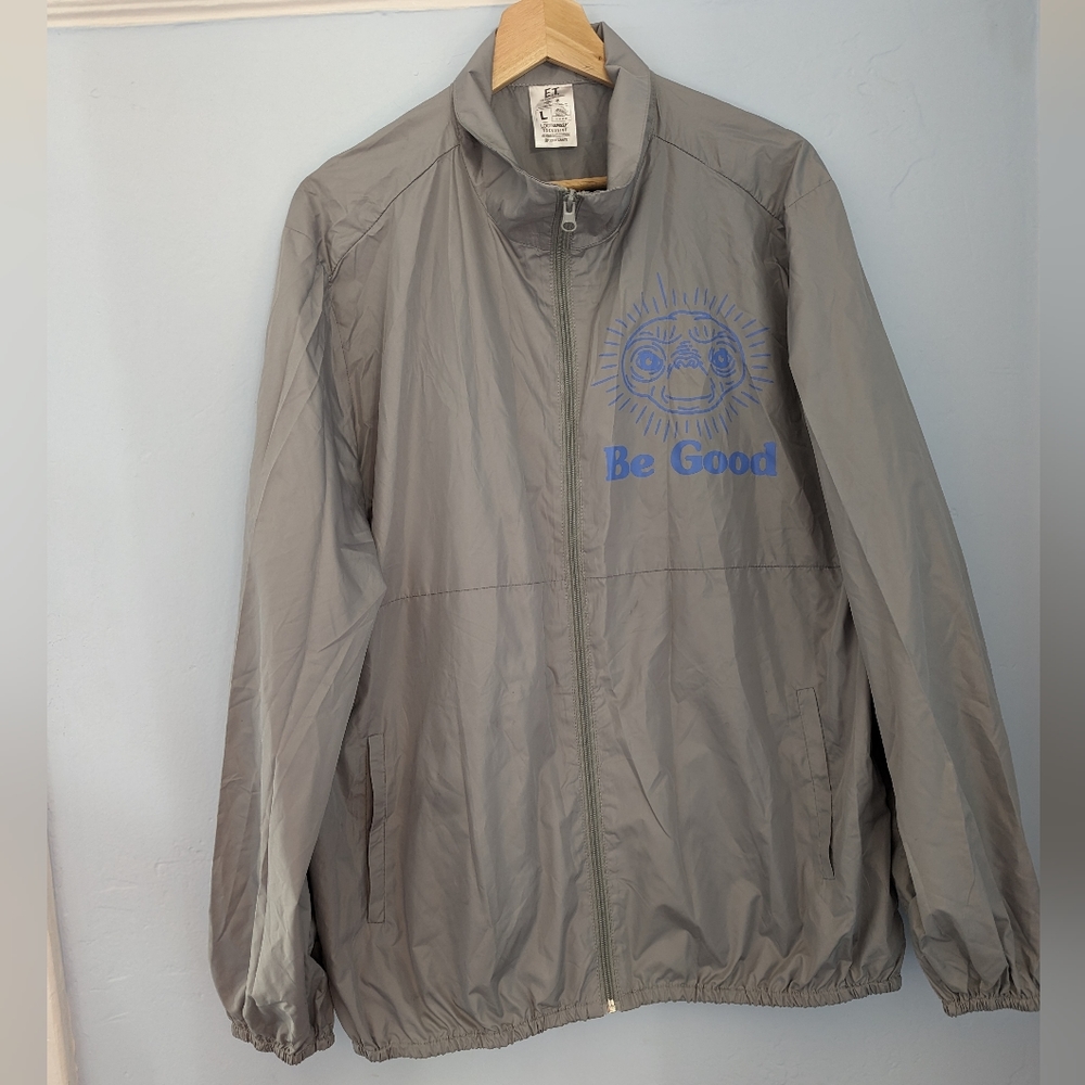 ET Jacket Mens L Windbreaker Extra Terrestrial Zip Up Movie Graphic Lootwear